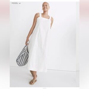 Madewell Linen-Cotton Princess-Seamed Midi Dress